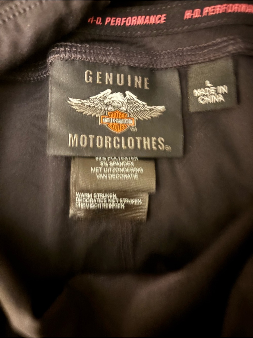 Harley-Davidson Black Leggings with Pink Trim - Picture 3 of 4